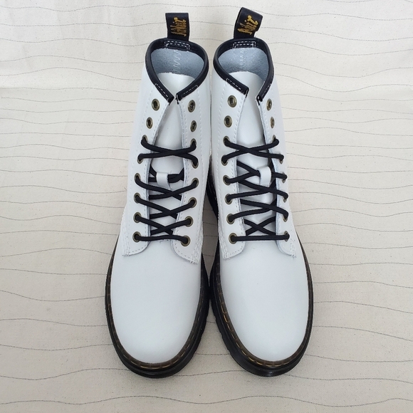 NEW Dr Martens Womens Zavala T Lamper Combat Boots Leather White Size 7 - Picture 3 of 10